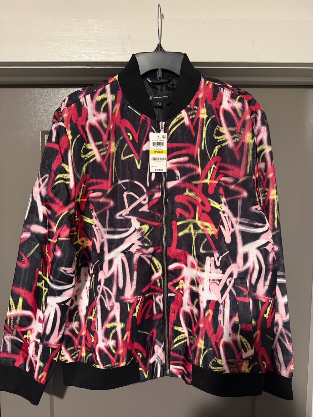 Colorful Graffiti Heart Bomber Jacket